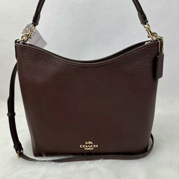 Coach Laurel Large Shoulder Bag Crossbody In Leather/Gold/Maple CY684 NWT - Picture 2 of 10